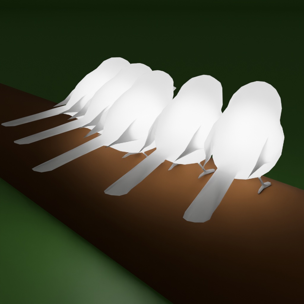 【Blender】シマエナガの間接照明 Indirect lighting of a Long-tailed Tit【VRChat】