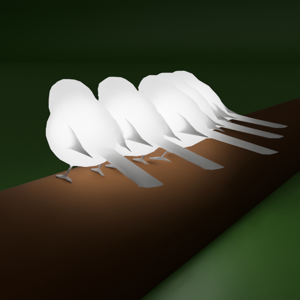 【Blender】シマエナガの間接照明 Indirect lighting of a Long-tailed Tit【VRChat】