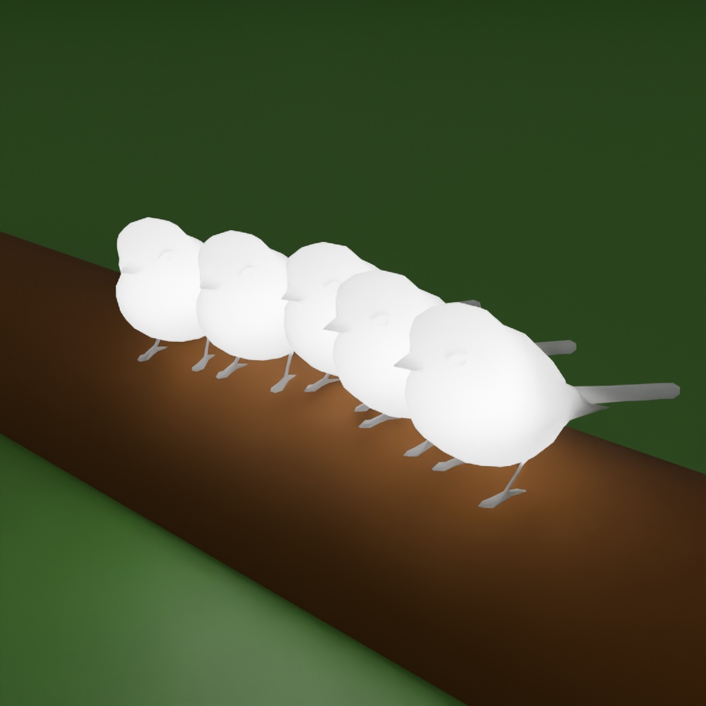 【Blender】シマエナガの間接照明 Indirect lighting of a Long-tailed Tit【VRChat】