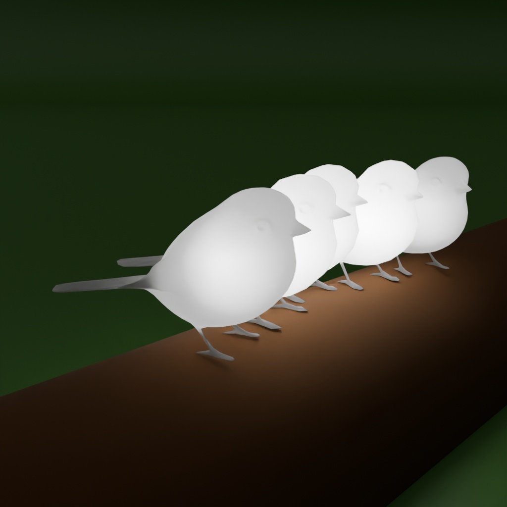 【Blender】シマエナガの間接照明 Indirect lighting of a Long-tailed Tit【VRChat】
