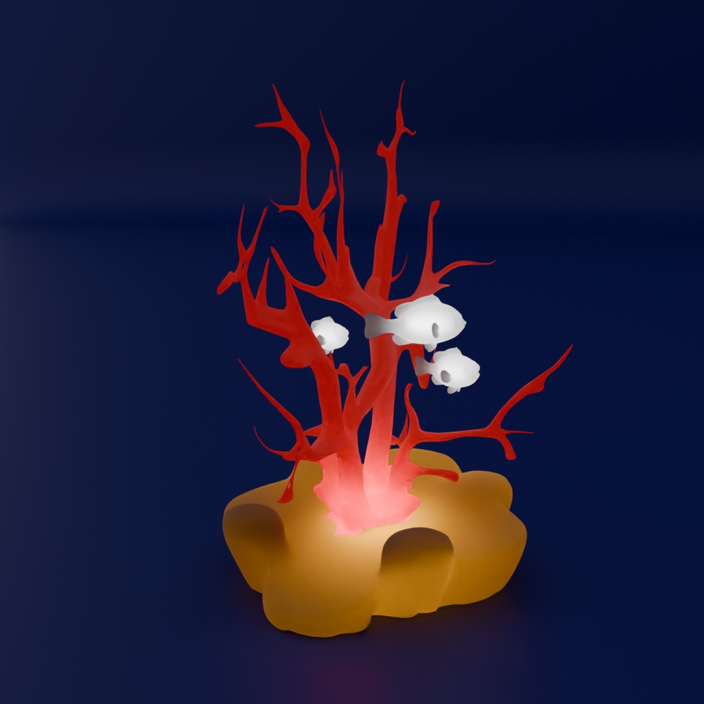 【Blender】枝珊瑚とカクレクマノミの間接照明 Indirect lighting of branch coral and clownfish【VRChat】