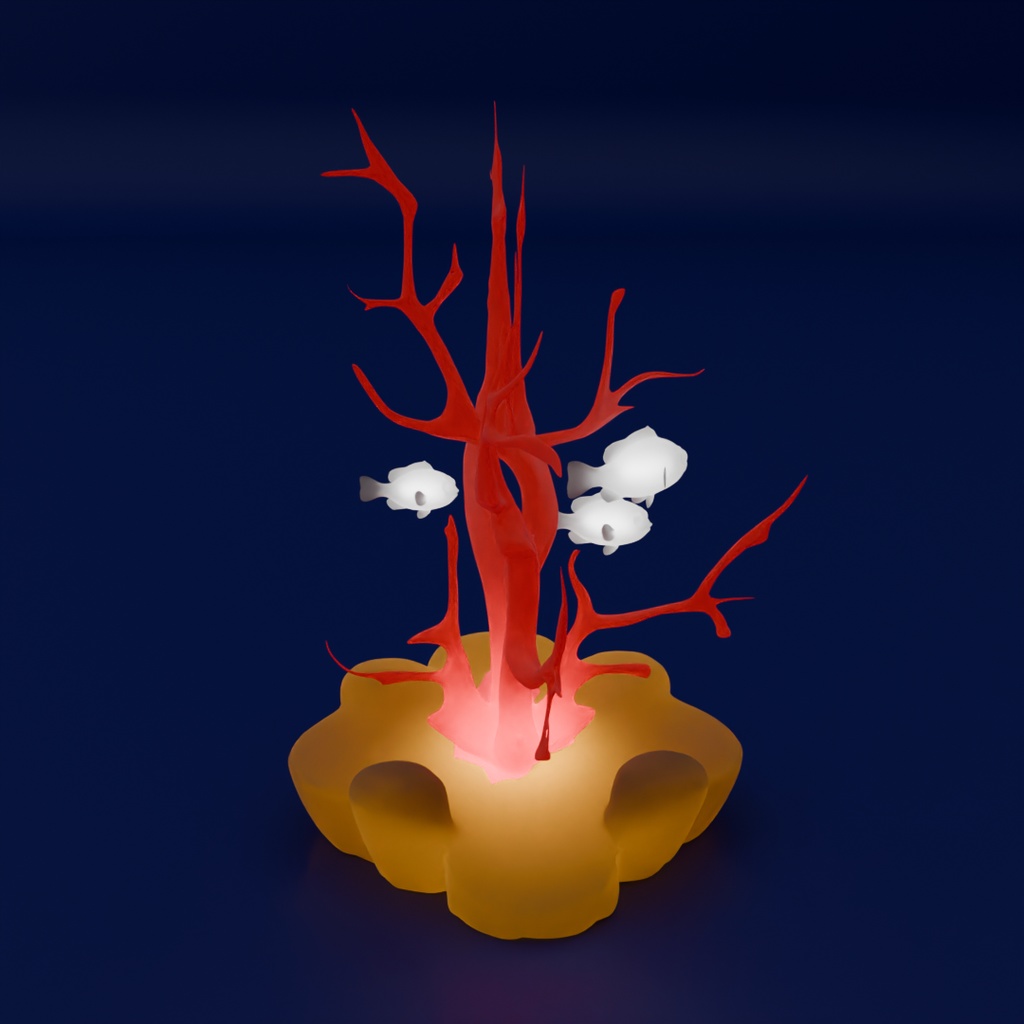 【Blender】枝珊瑚とカクレクマノミの間接照明 Indirect lighting of branch coral and clownfish【VRChat】