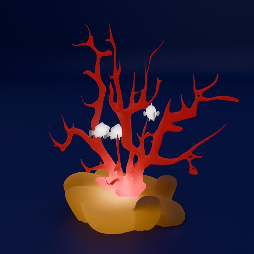 【Blender】枝珊瑚とカクレクマノミの間接照明 Indirect lighting of branch coral and clownfish【VRChat】