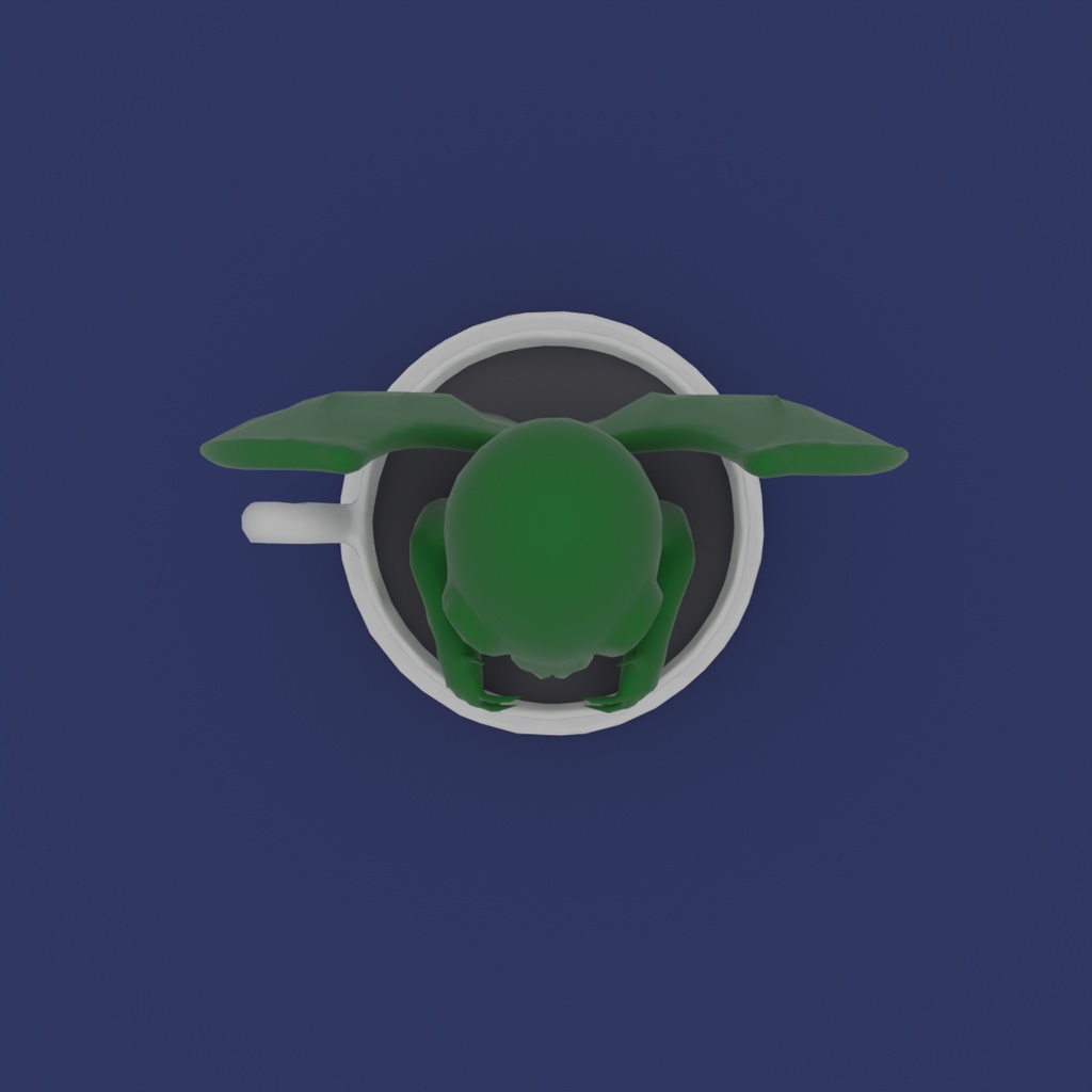 【Blender】ティーカップに入ったクトゥルフ Cthulhu in a teacup