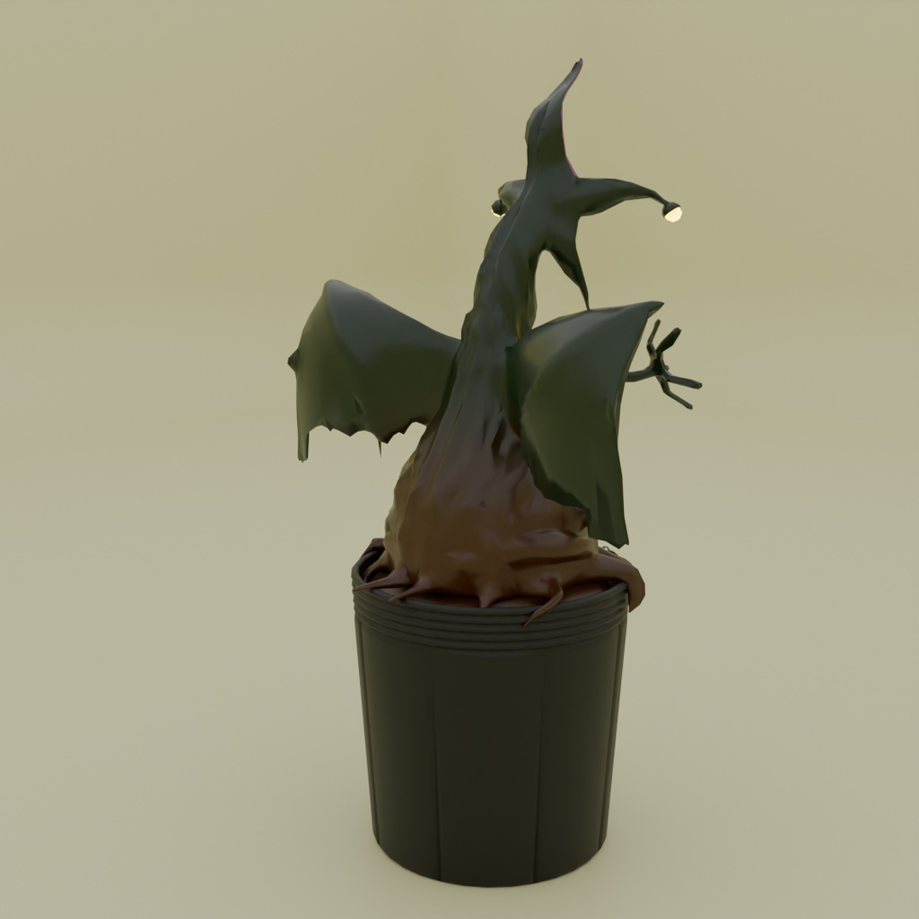 【Blender】ビニールポットに植わる古のもの Elder thing planted in plastic pots