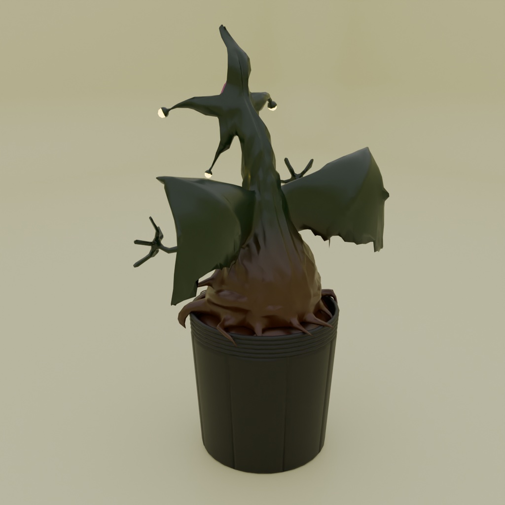 【Blender】ビニールポットに植わる古のもの Elder thing planted in plastic pots