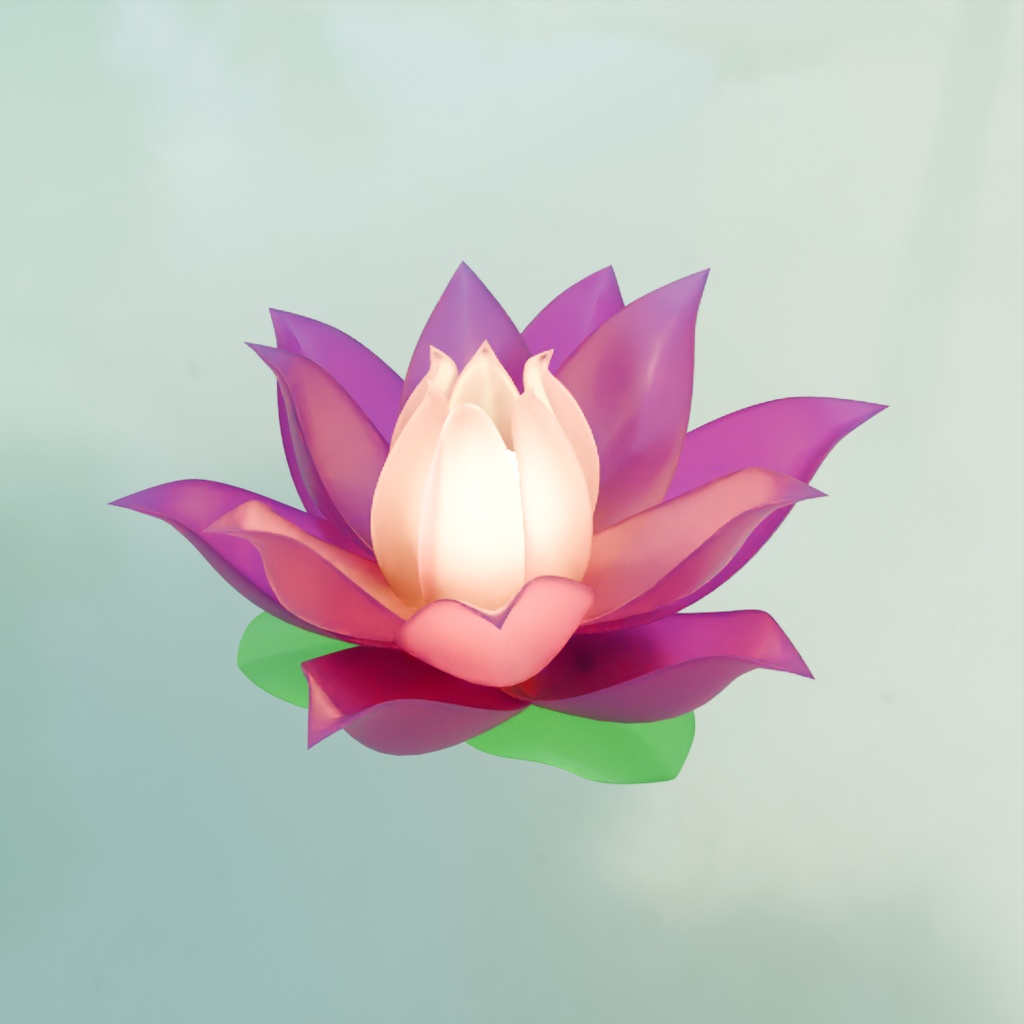 【Blender】蓮の花のライト Lotus flower light