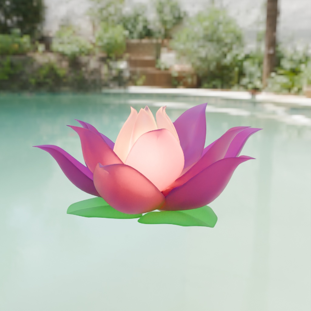 【Blender】蓮の花のライト Lotus flower light