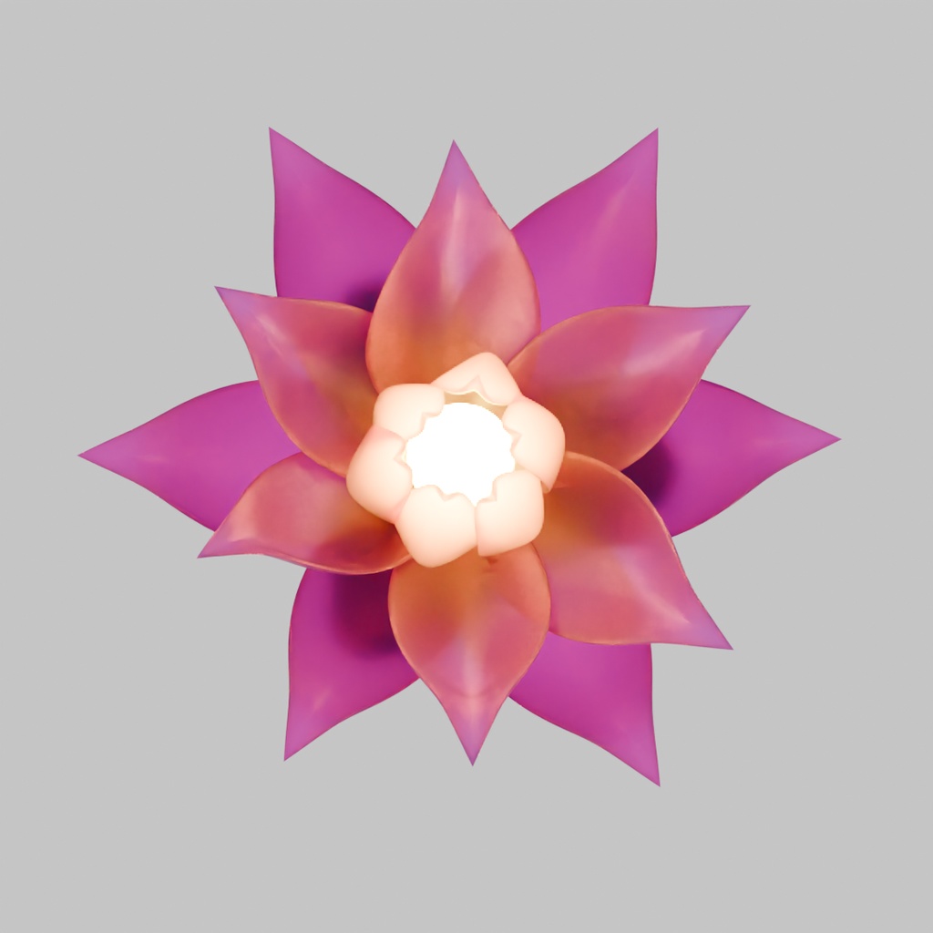 【Blender】蓮の花のライト Lotus flower light