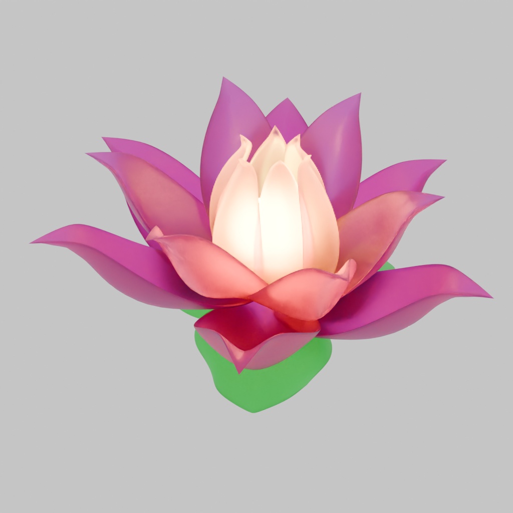 【Blender】蓮の花のライト Lotus flower light
