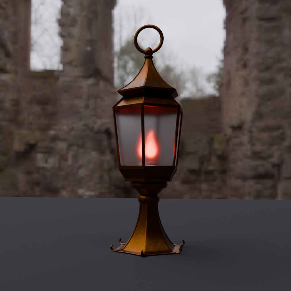 【Blender】シンプルなレトロランタン4点セット Simple retro lantern