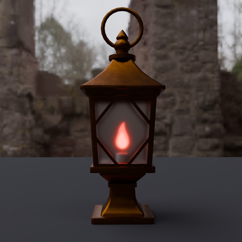 【Blender】シンプルなレトロランタン4点セット Simple retro lantern