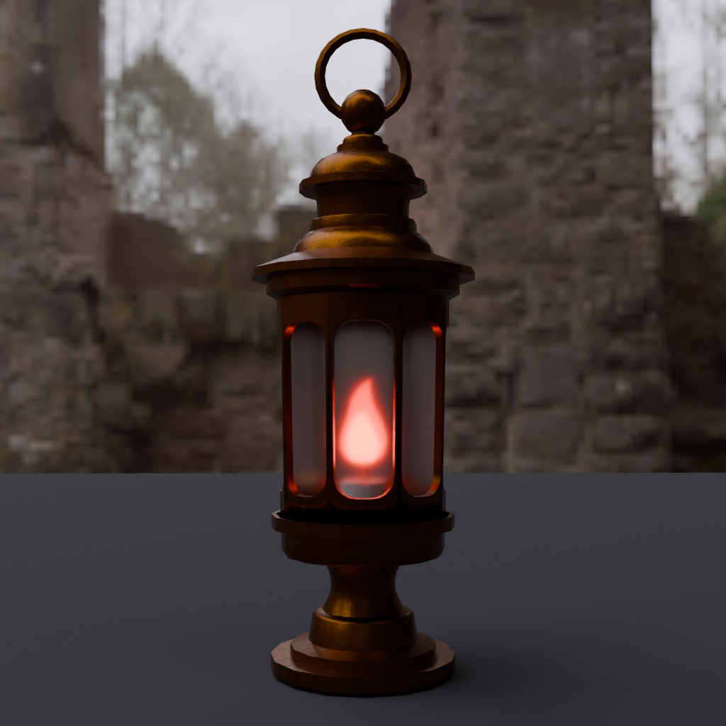 【Blender】シンプルなレトロランタン4点セット Simple retro lantern