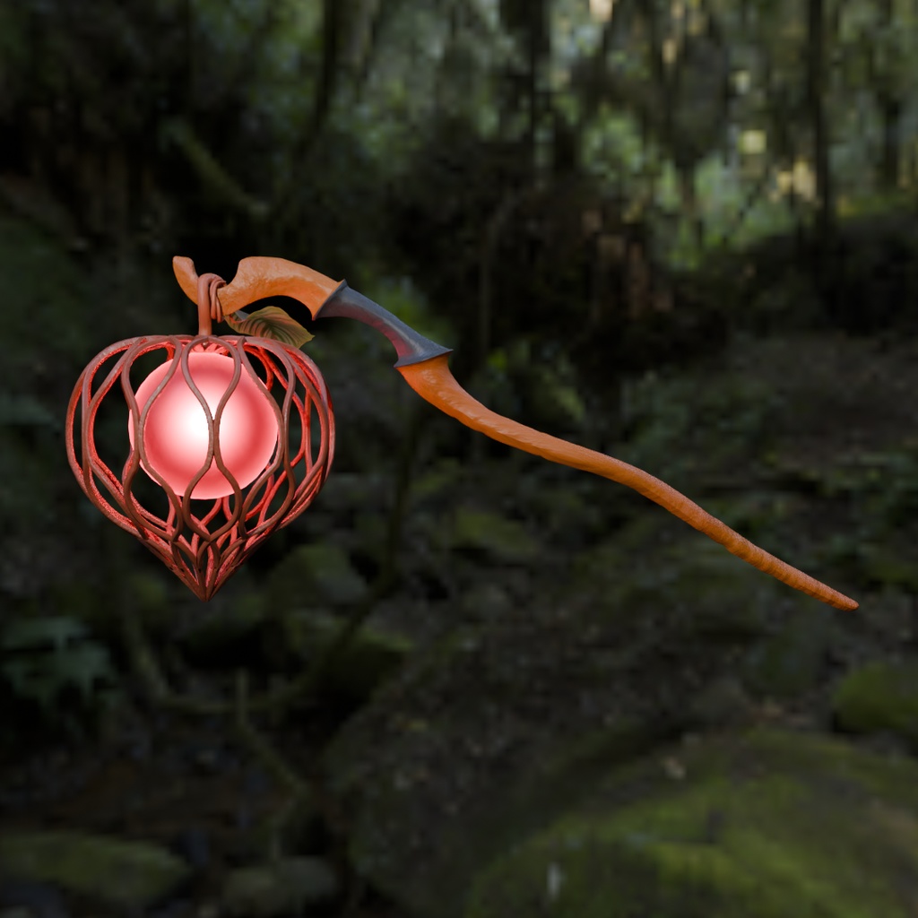 【Blender】燈果杖 Lanternfruit Staff