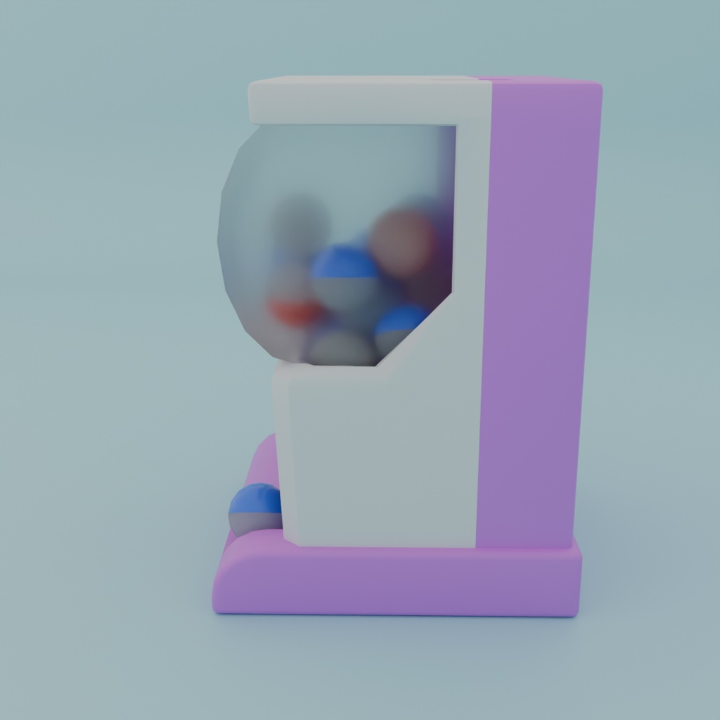 【Blender】かわいいカプセルトイマシン Kawaii capsule toy machine