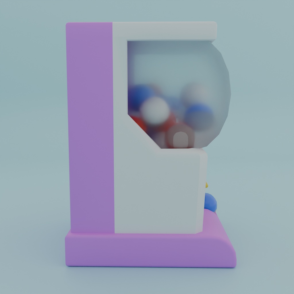【Blender】かわいいカプセルトイマシン Kawaii capsule toy machine
