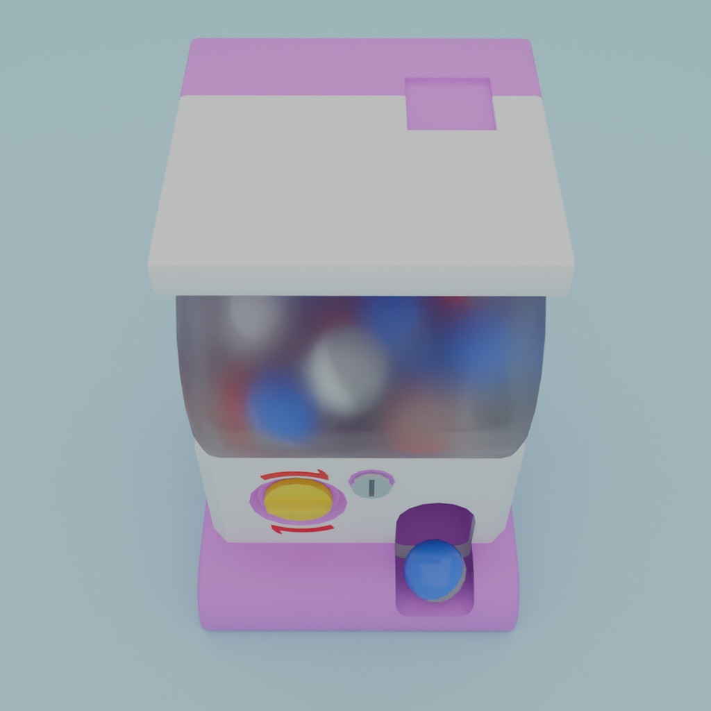 【Blender】かわいいカプセルトイマシン Kawaii capsule toy machine