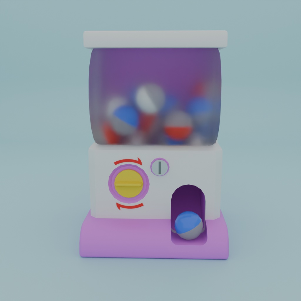 【Blender】かわいいカプセルトイマシン Kawaii capsule toy machine