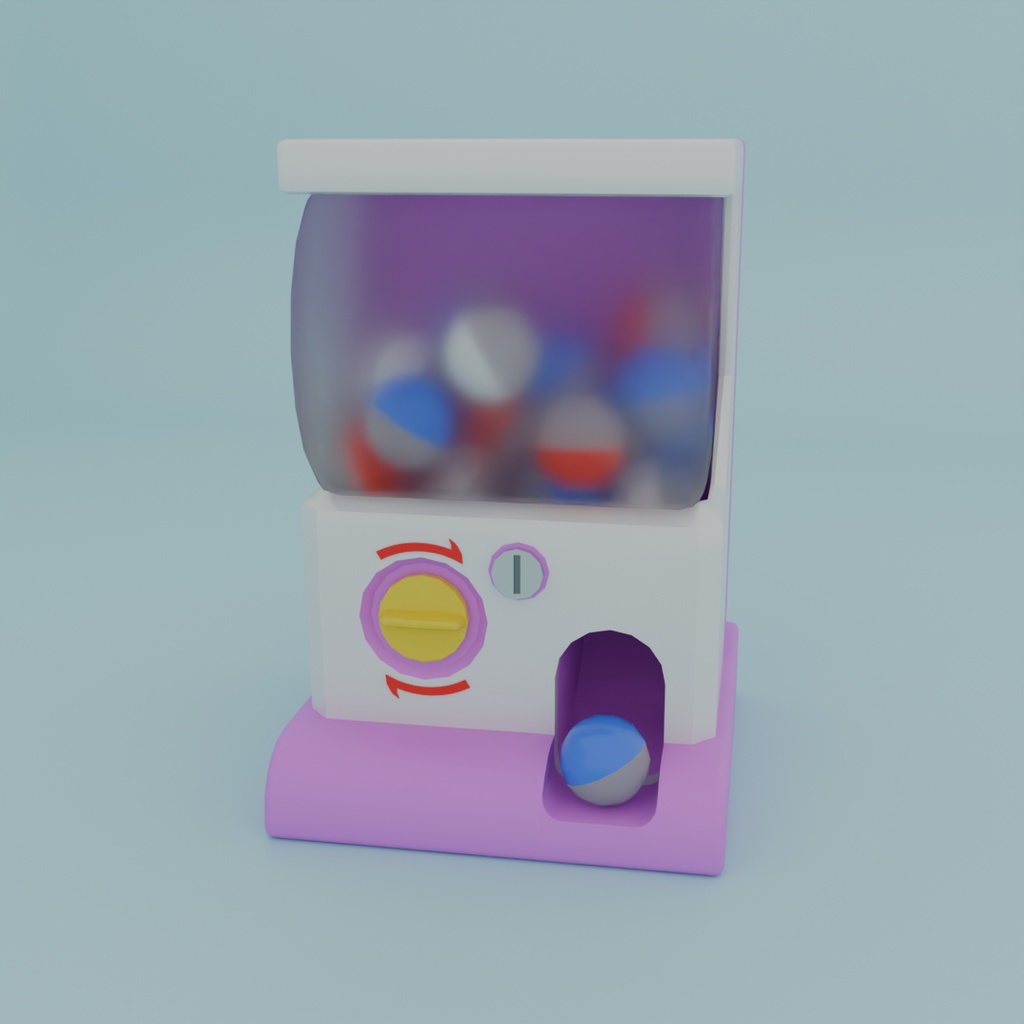 【Blender】かわいいカプセルトイマシン Kawaii capsule toy machine