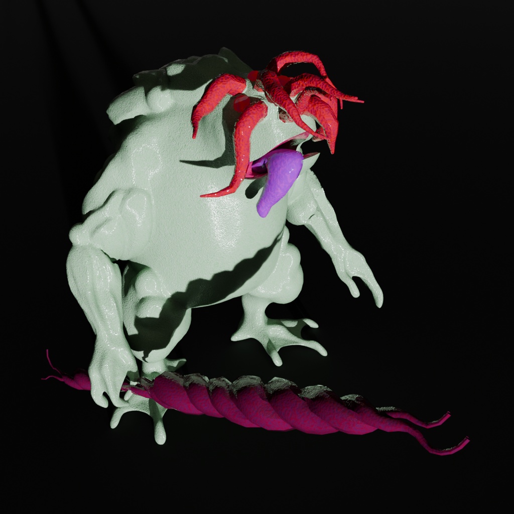 【Blender】月棲獣ムーンビースト moonbeast