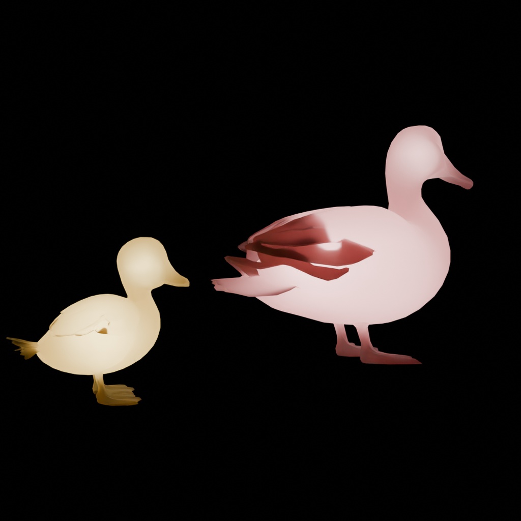 【Blender】カルガモ親子の間接照明 Night Demon Night-gaunts