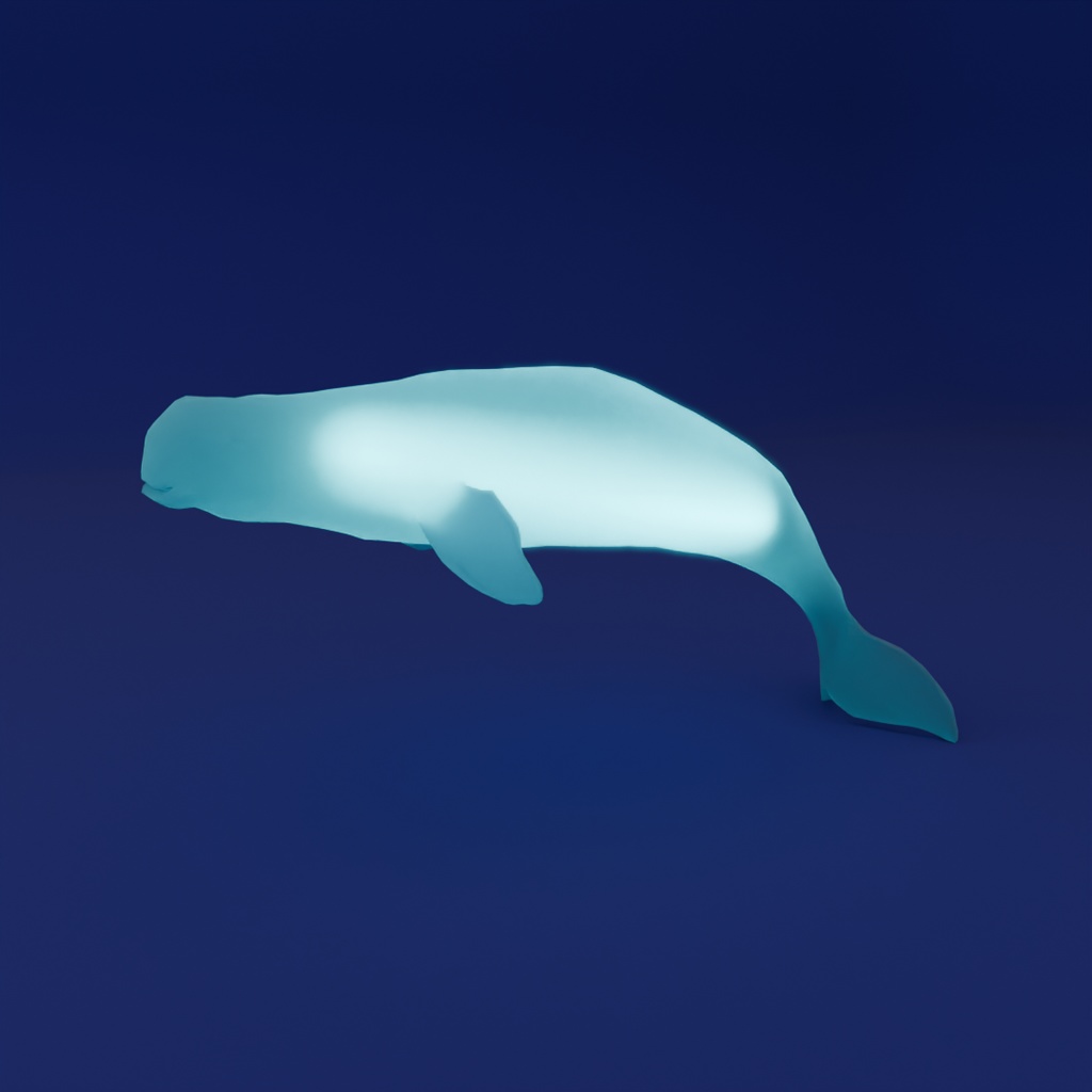【Blender】ベルーガとジュゴンの間接照明 Indirect lighting of beluga and dugong