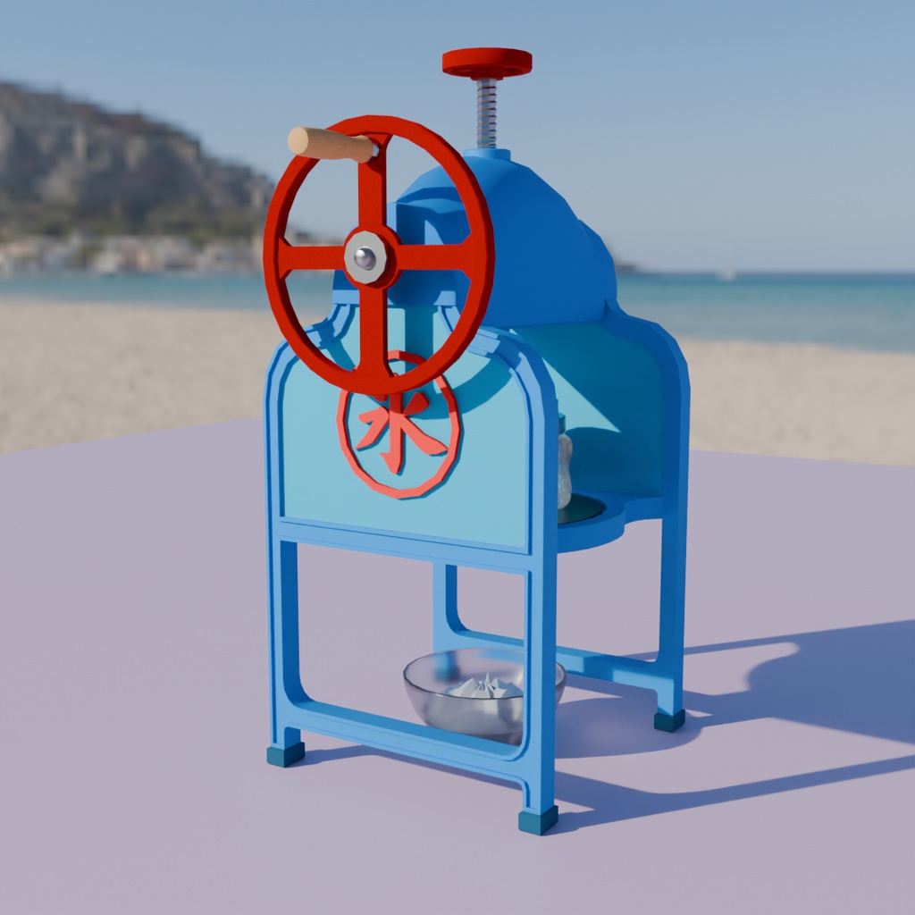 【Blender】レトロなかき氷機 Retro shaved ice machine