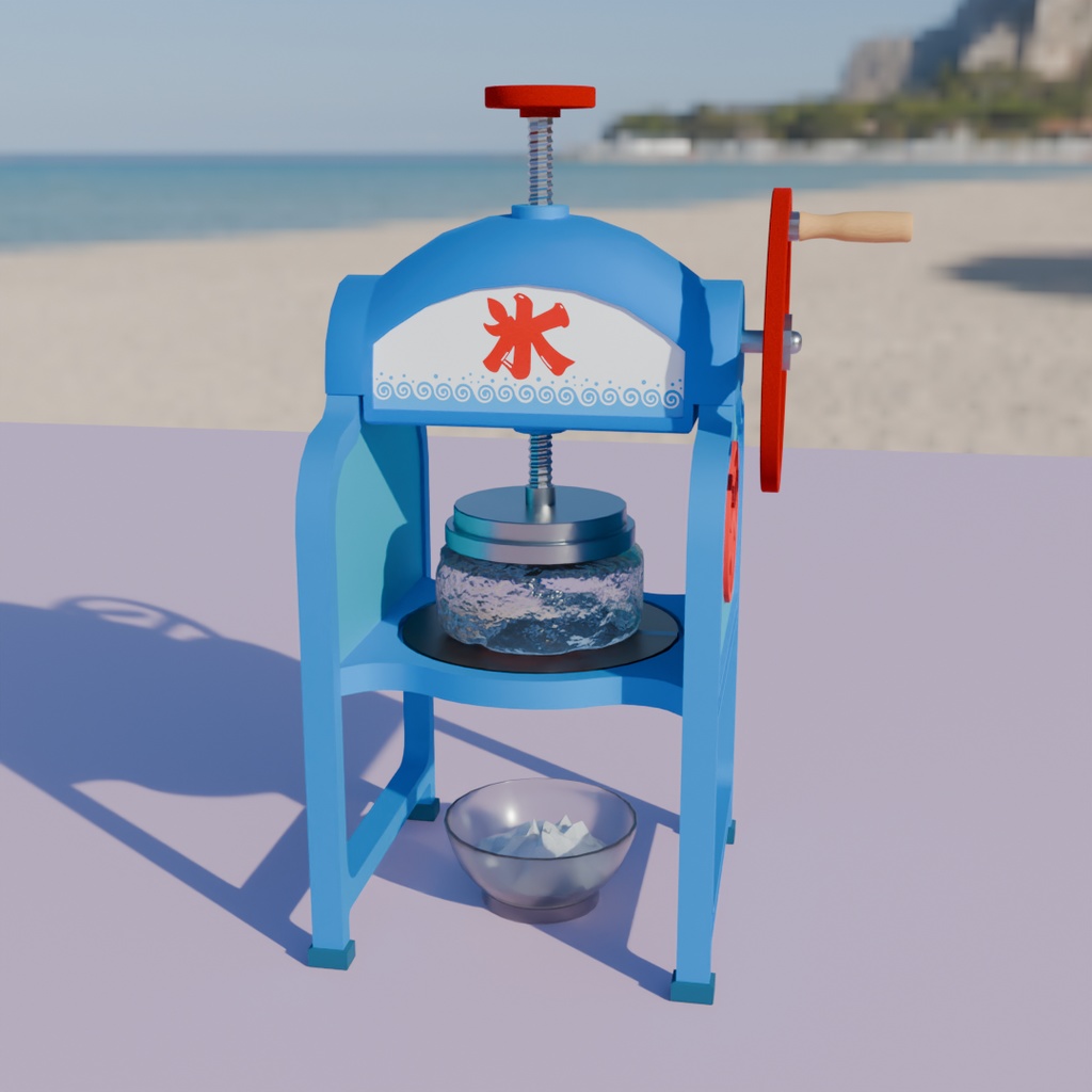 【Blender】レトロなかき氷機 Retro shaved ice machine