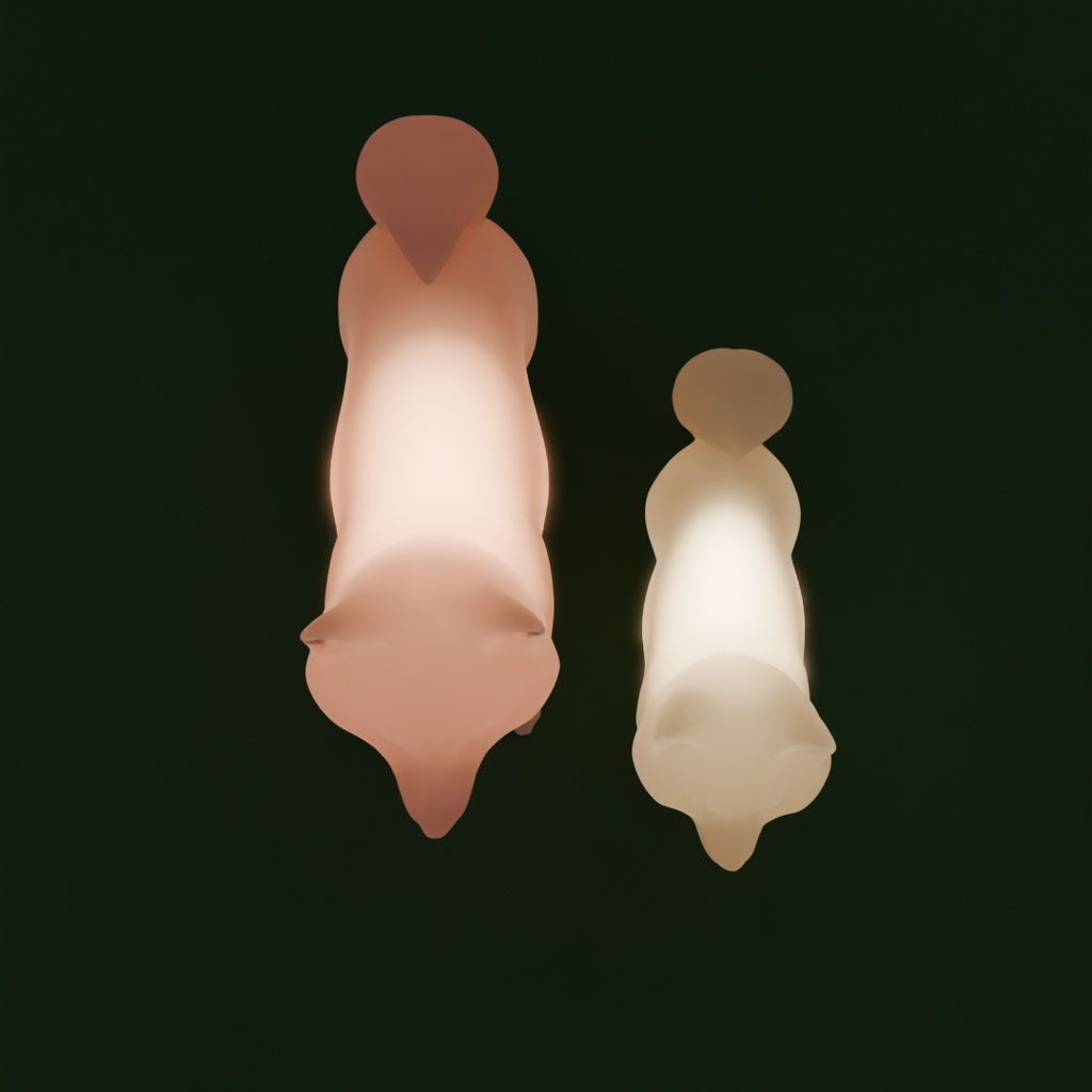 【Blender】柴犬と豆紫の間接照明 Indirect lighting of Shiba Inu and Mame shiba