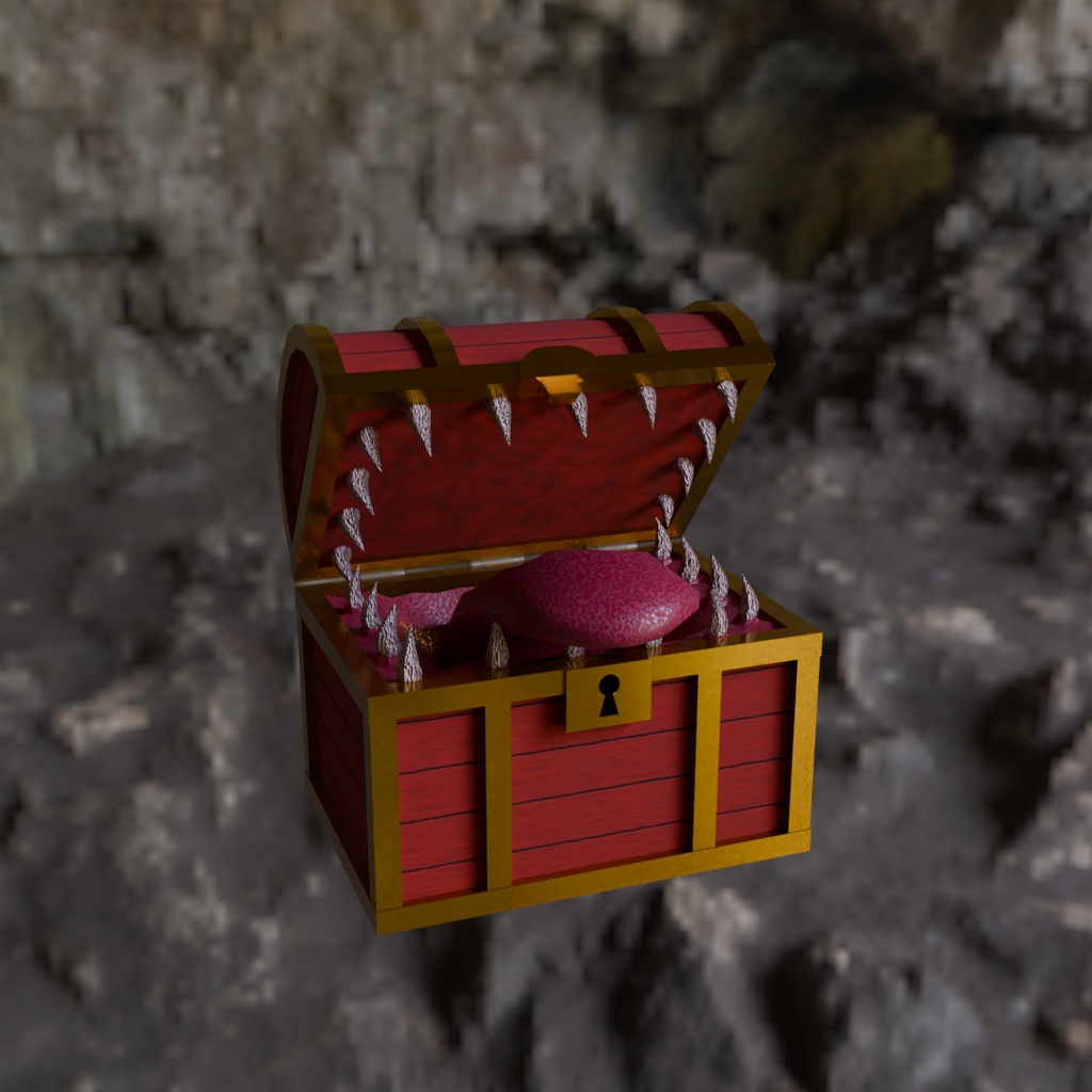【Blender】宝箱のモンスター ミミック Monster in treasure chest Mimic