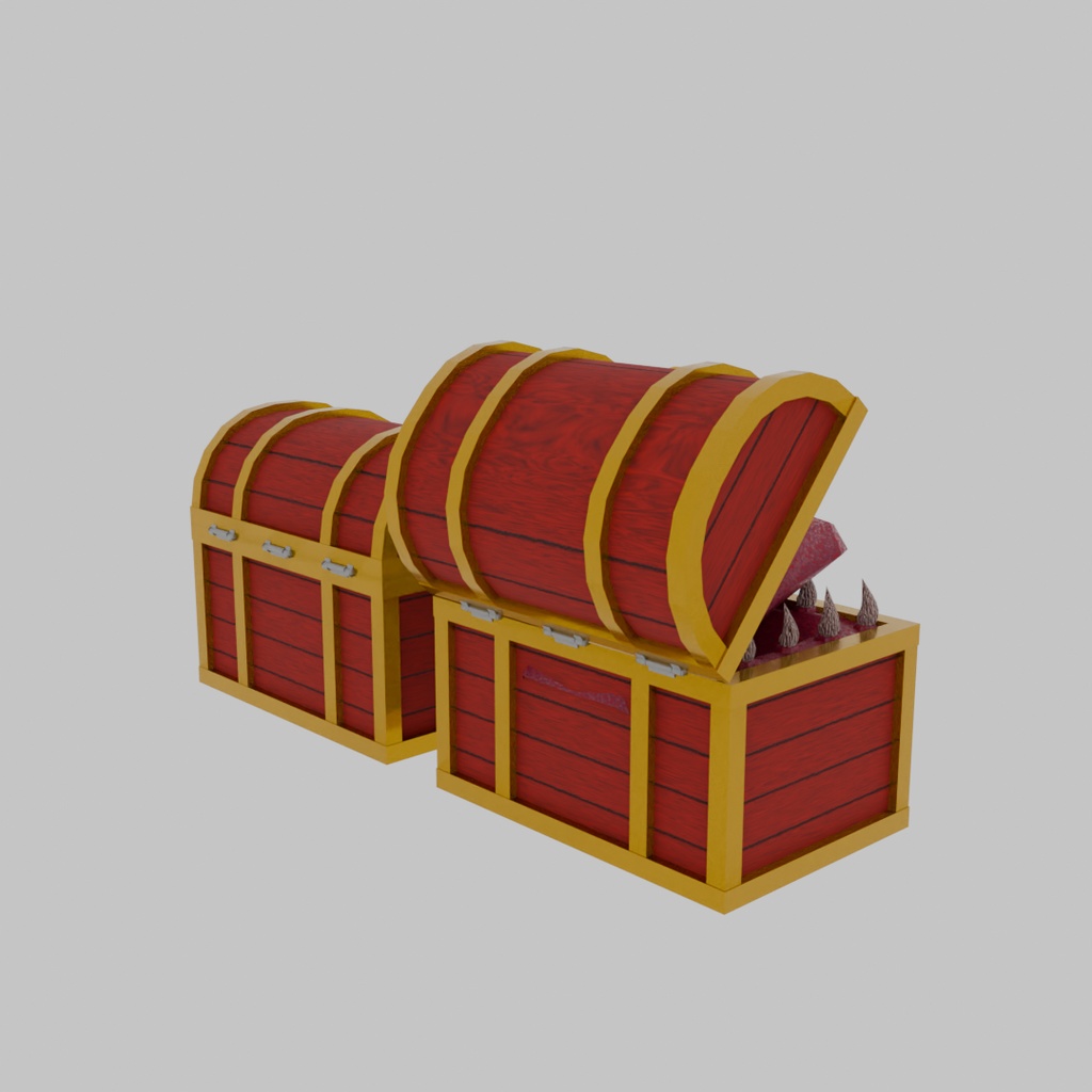 【Blender】宝箱のモンスター ミミック Monster in treasure chest Mimic