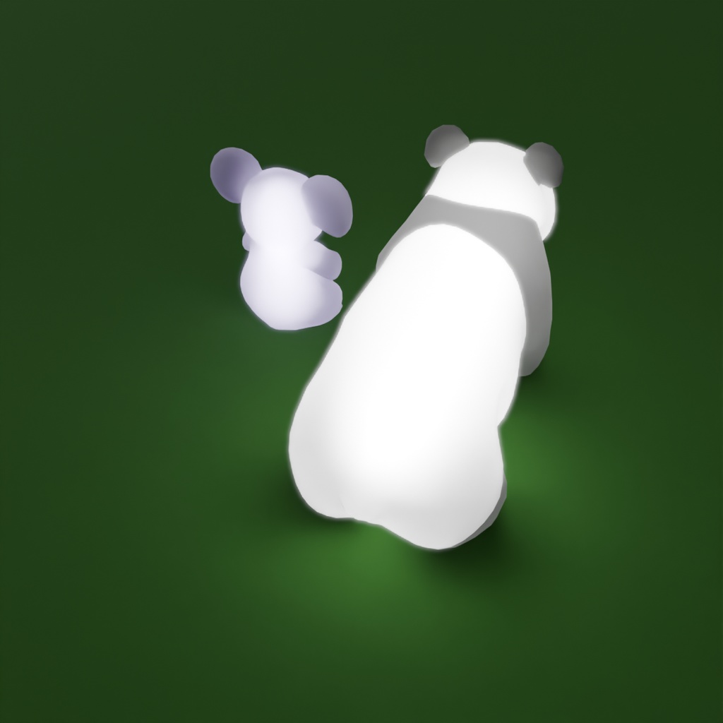 【Blender】パンダとコアラの間接照明 Indirect lighting of panda and koala