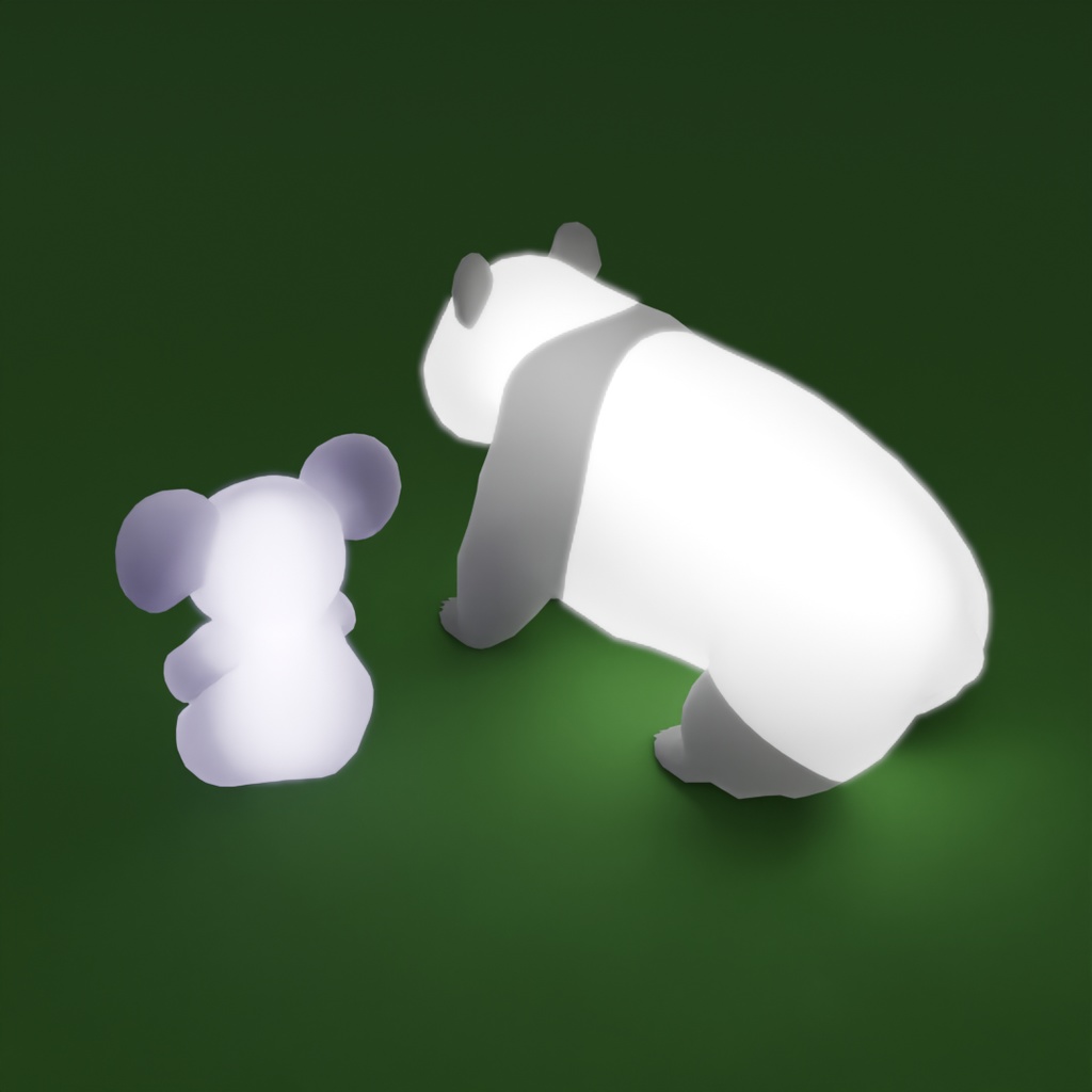 【Blender】パンダとコアラの間接照明 Indirect lighting of panda and koala