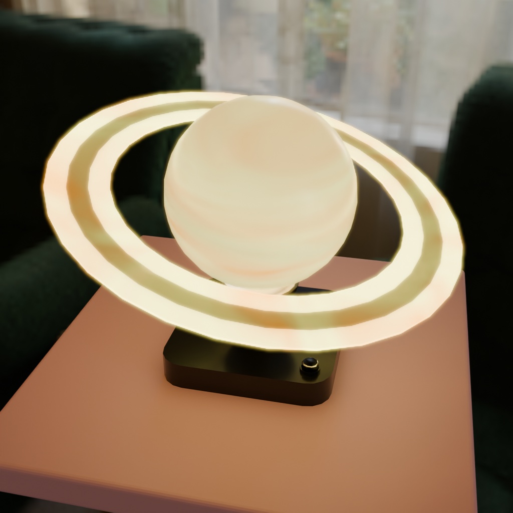 【Blender】土星の卓上ライト Saturn tabletop light