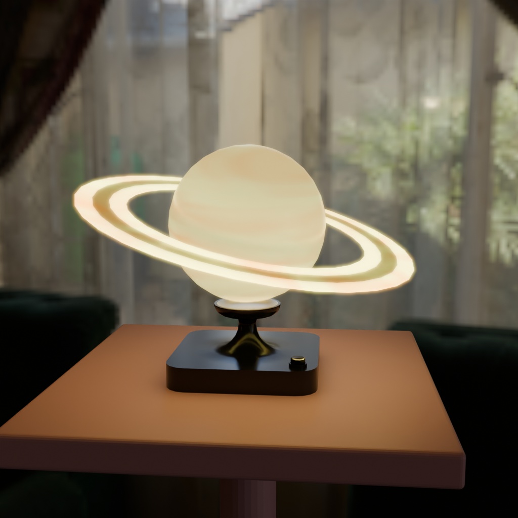 【Blender】土星の卓上ライト Saturn tabletop light