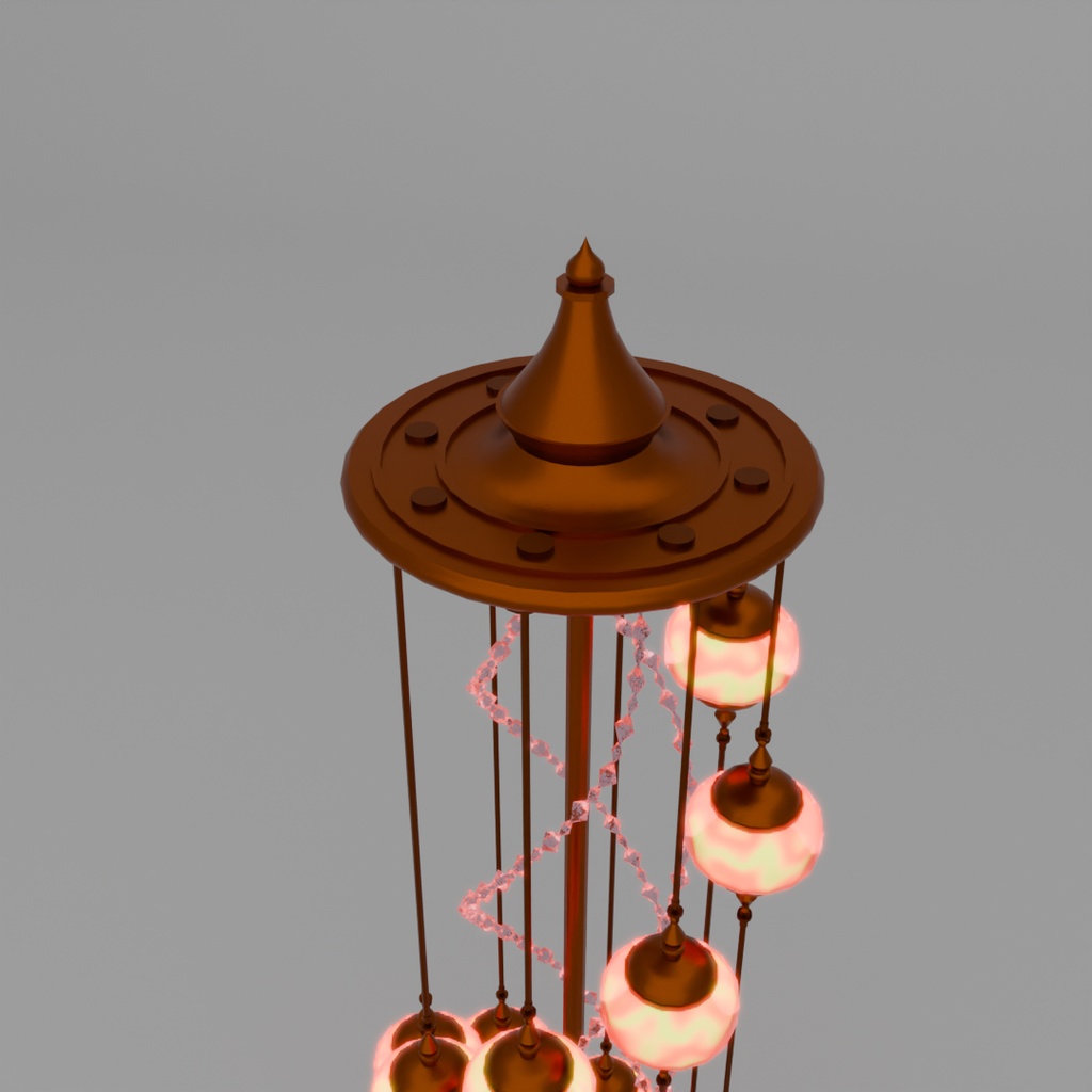 【Blender】螺旋ランプのインテリア Spiral lamp interior