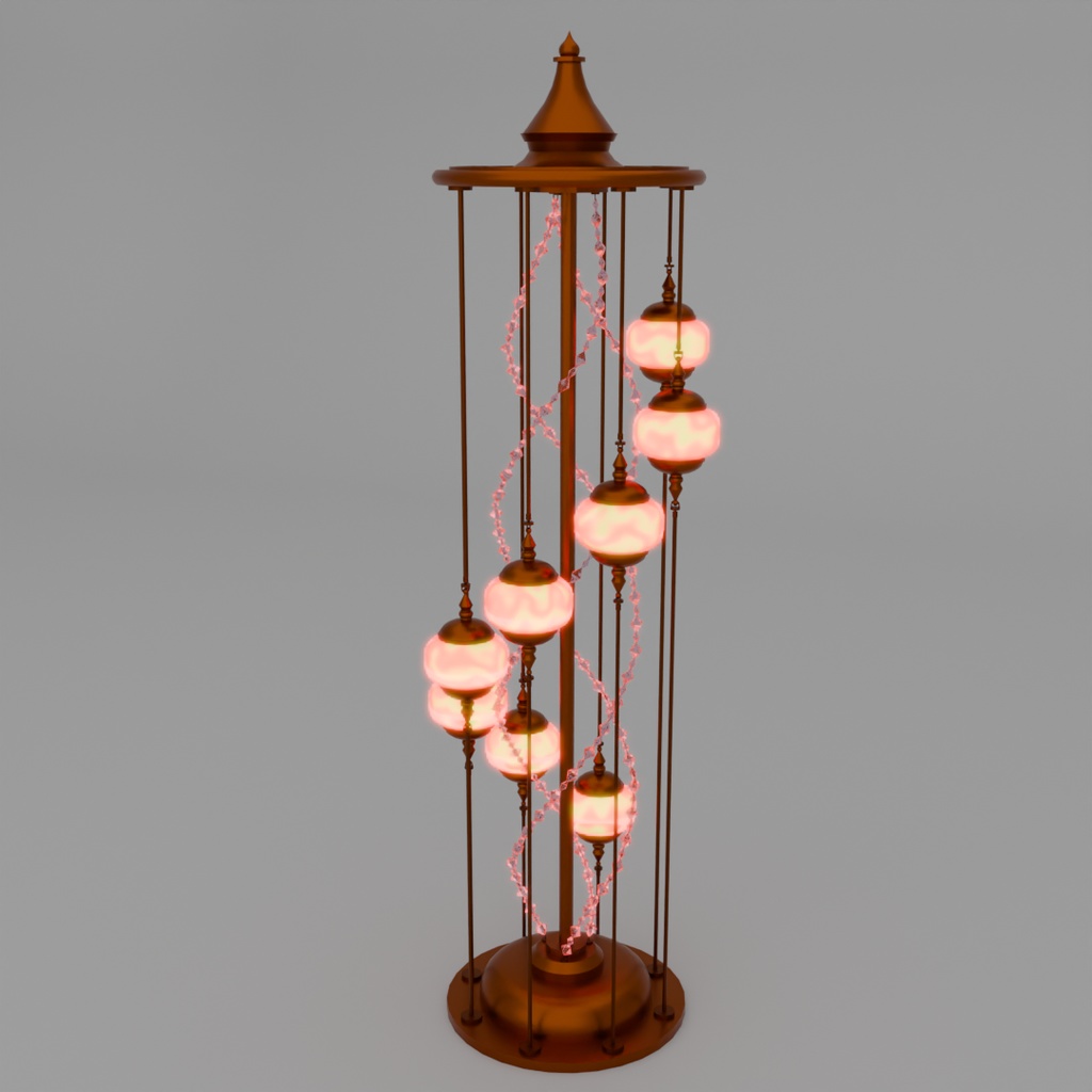 【Blender】螺旋ランプのインテリア Spiral lamp interior