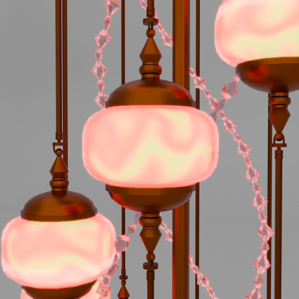 【Blender】螺旋ランプのインテリア Spiral lamp interior