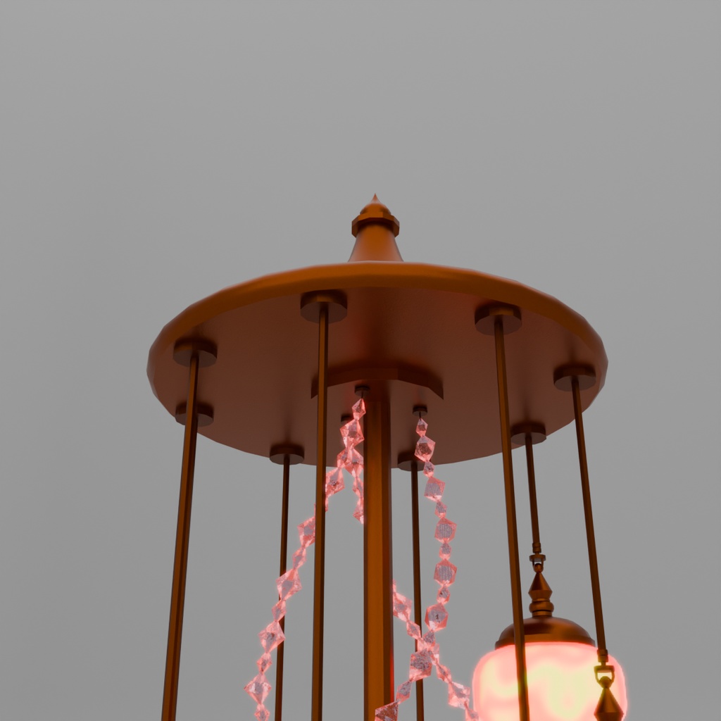 【Blender】螺旋ランプのインテリア Spiral lamp interior