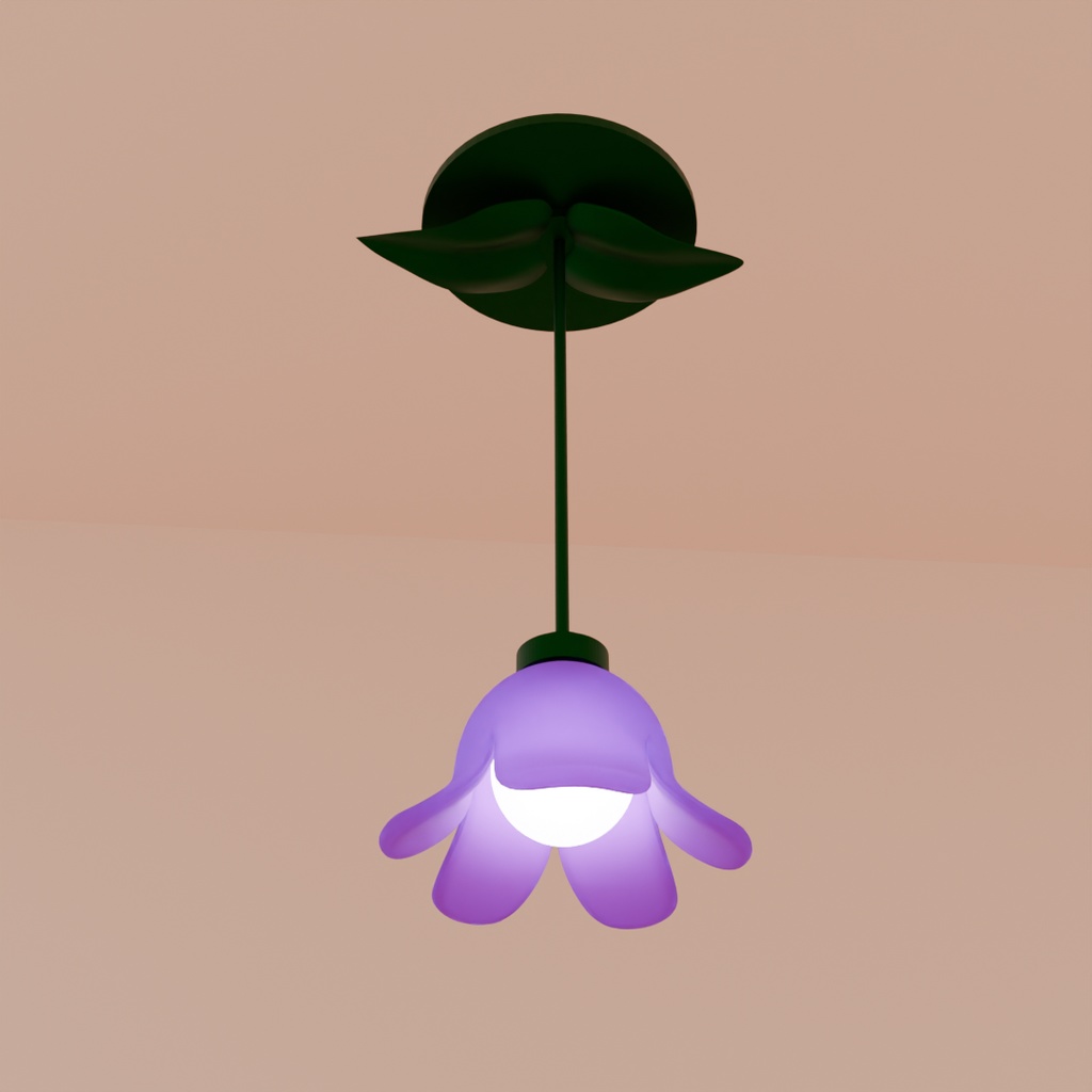 【Blender】花のランプセット Flower Lamp Set