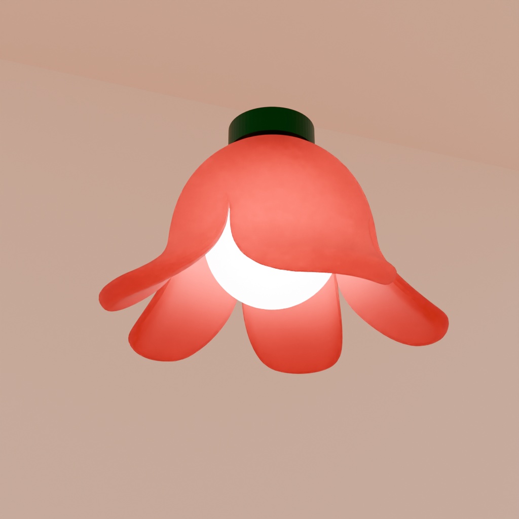 【Blender】花のランプセット Flower Lamp Set