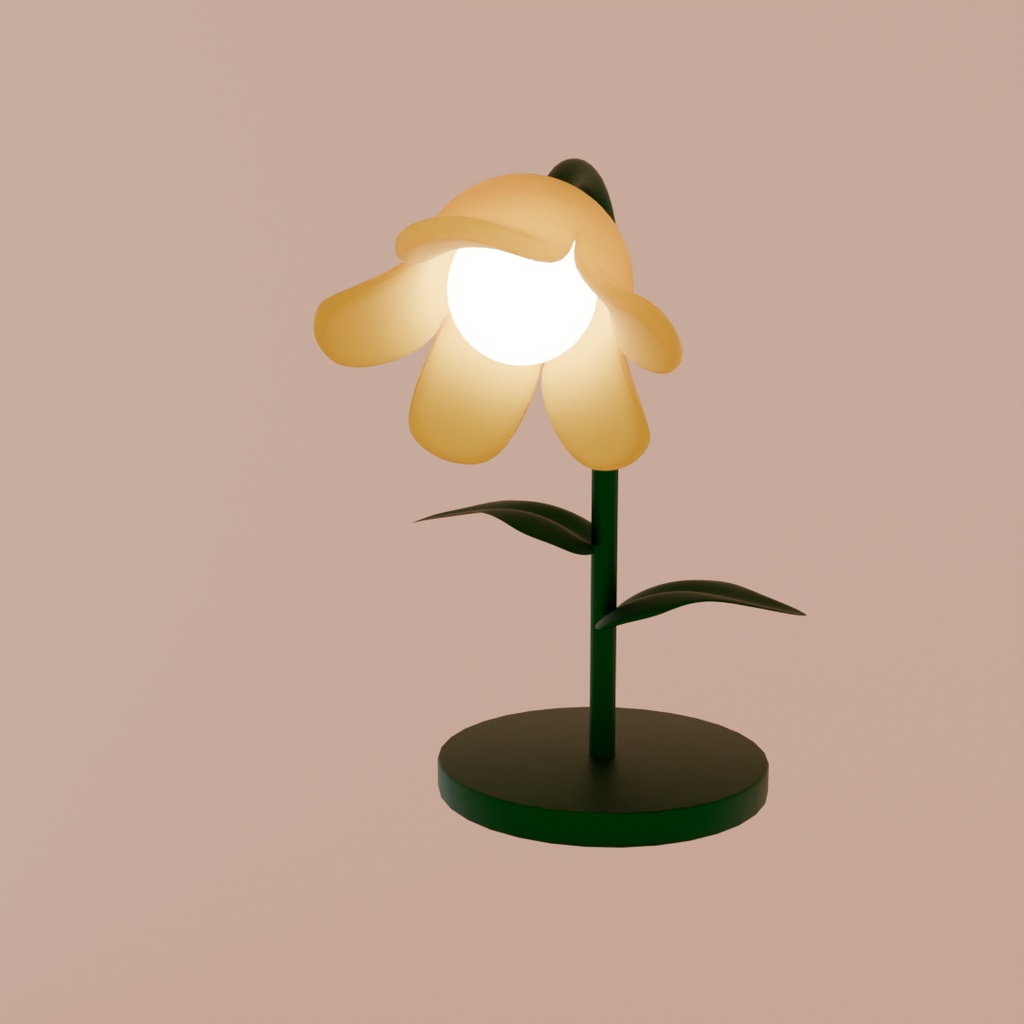 【Blender】花のランプセット Flower Lamp Set