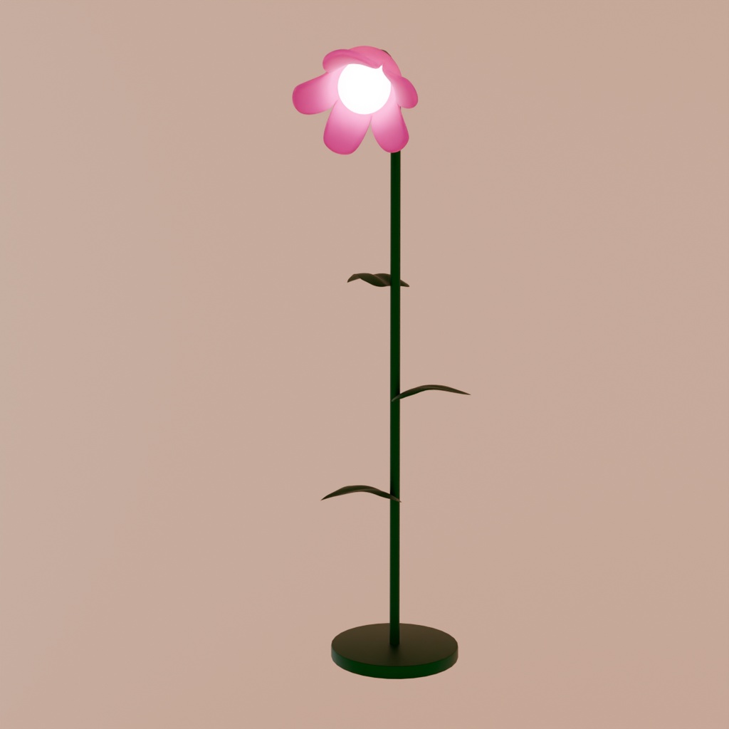 【Blender】花のランプセット Flower Lamp Set