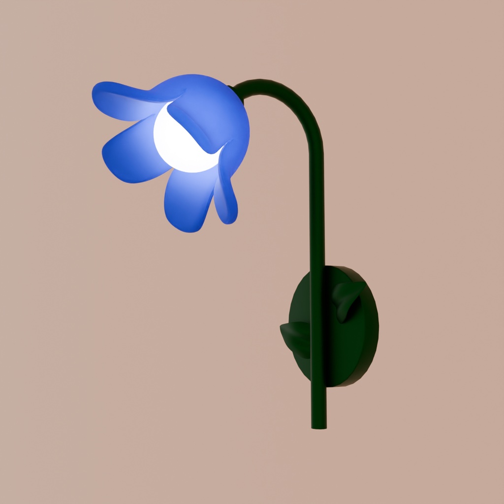 【Blender】花のランプセット Flower Lamp Set
