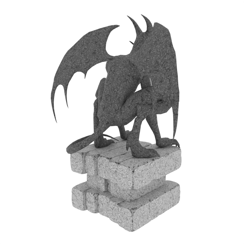 【Blender】ナイトゴーントのガーゴイル像 Gargoyle statue of Nightgaunts