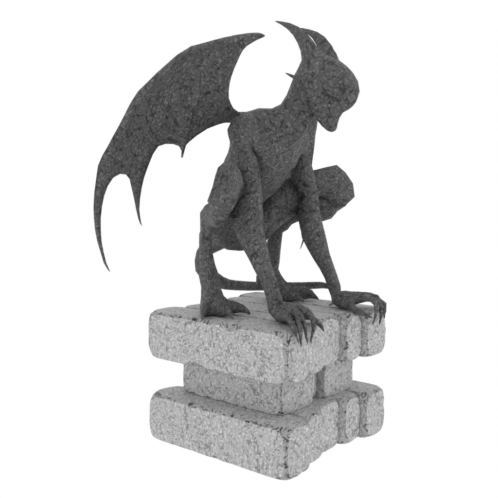 【Blender】ナイトゴーントのガーゴイル像 Gargoyle statue of Nightgaunts