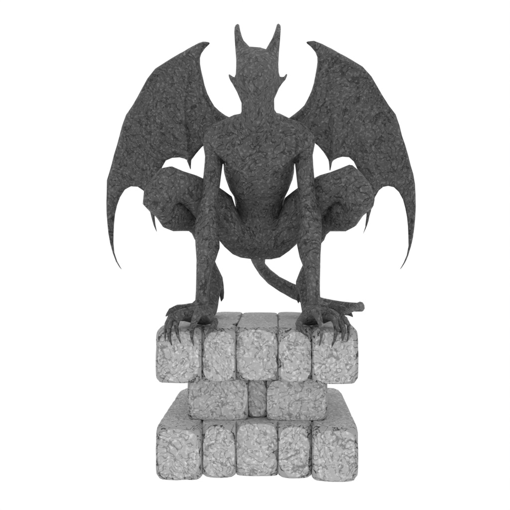 【Blender】ナイトゴーントのガーゴイル像 Gargoyle statue of Nightgaunts