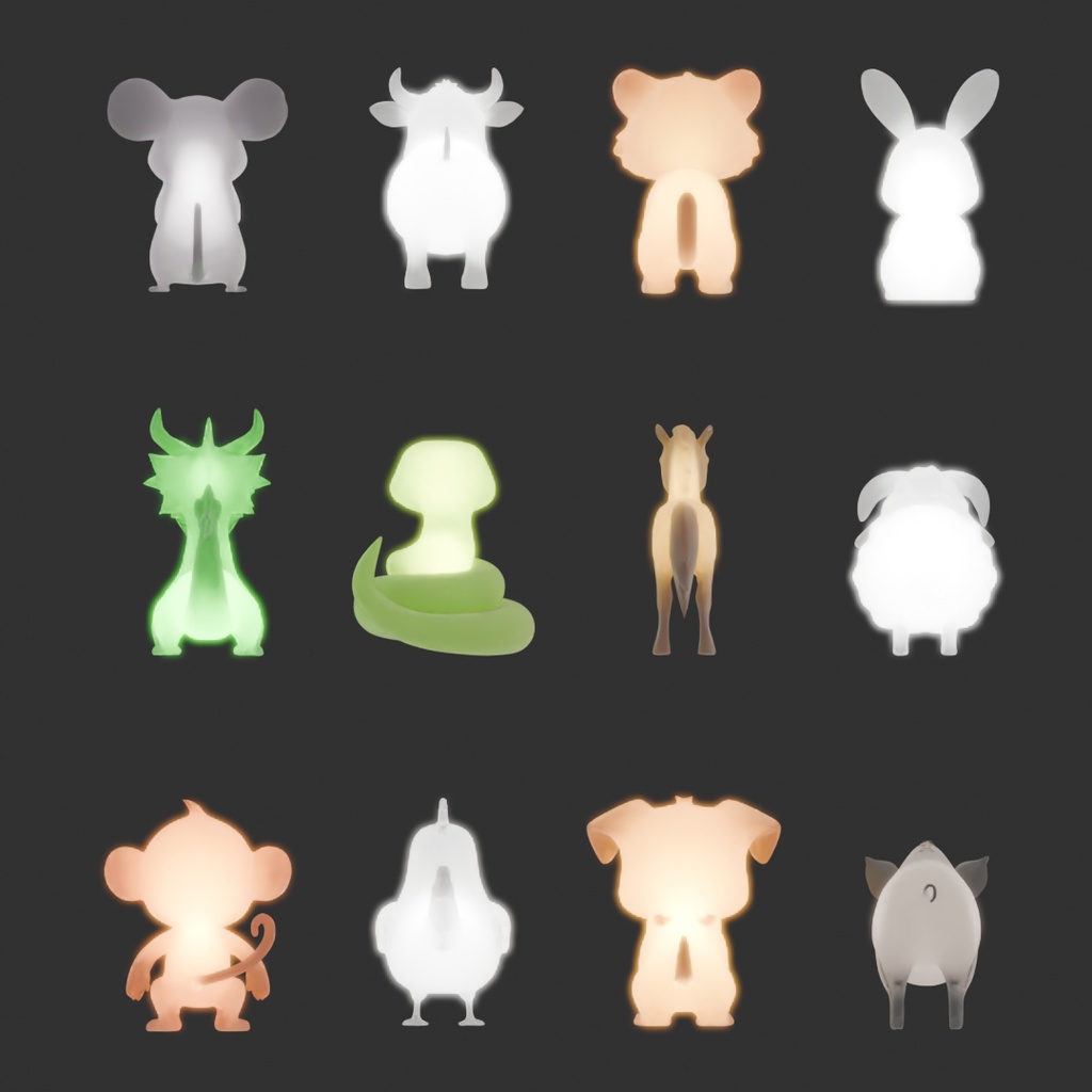 【Blender】干支の間接照明 Indirect lighting of the zodiac