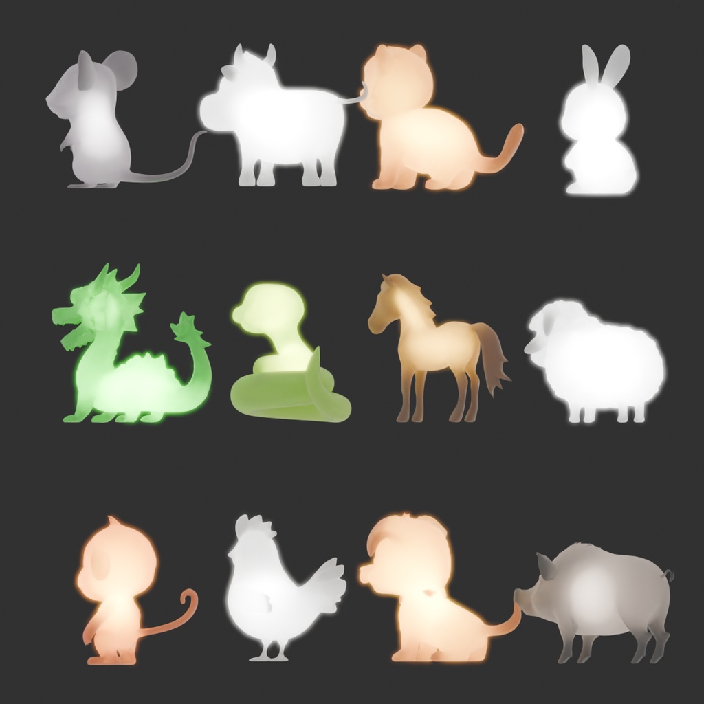 【Blender】干支の間接照明 Indirect lighting of the zodiac