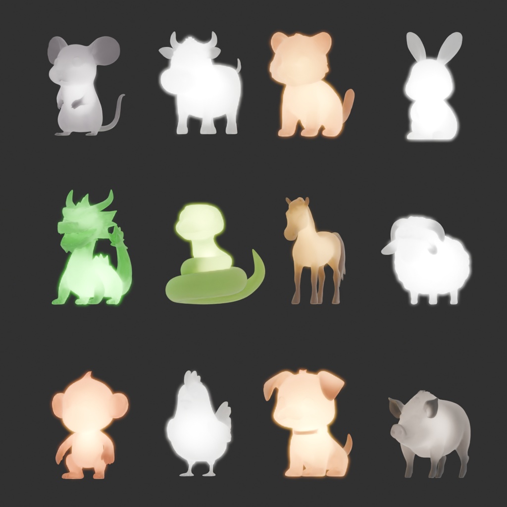 【Blender】干支の間接照明 Indirect lighting of the zodiac